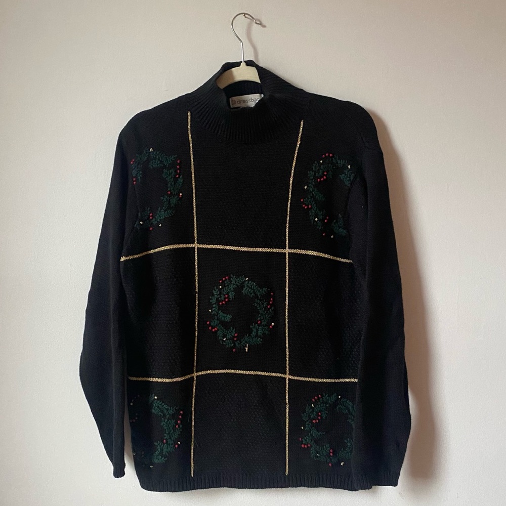 Grid Wreath Holiday Sweater